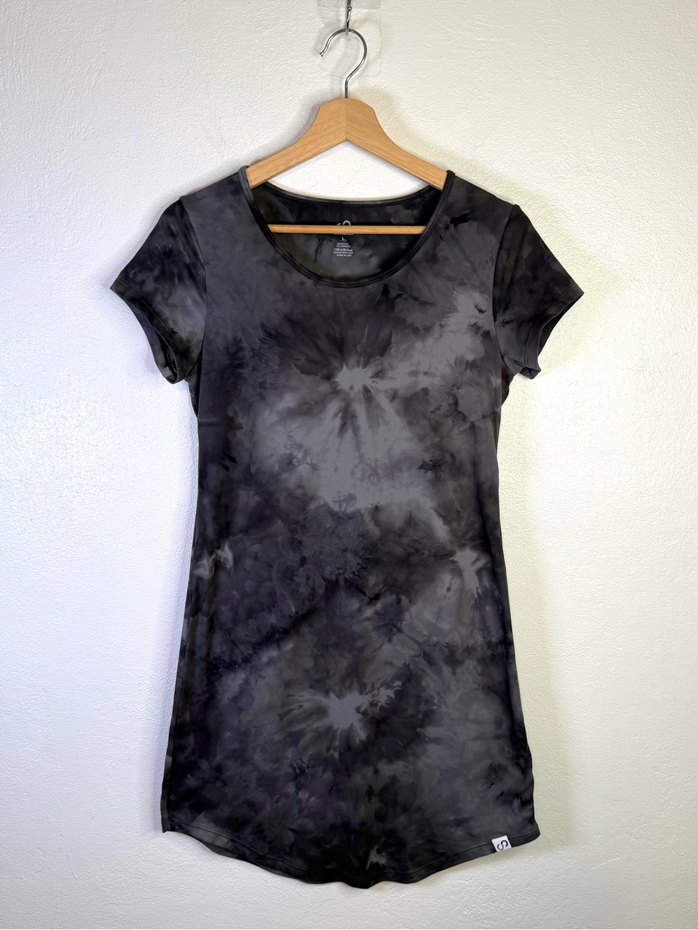 Curves N Combatboots Black & Gray Tie Dye T Shirt Mini Dress Women’s Size Large